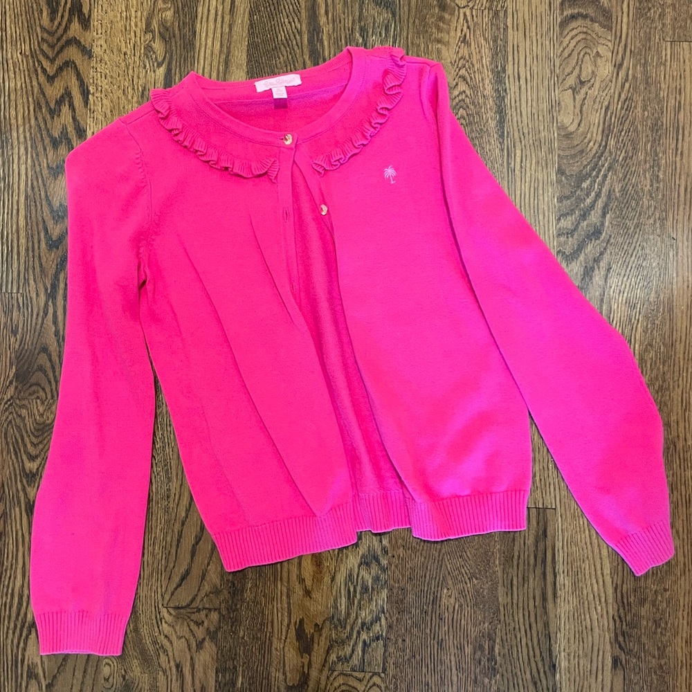 Bright pink Lilly Pulitzer Kids Cardigan